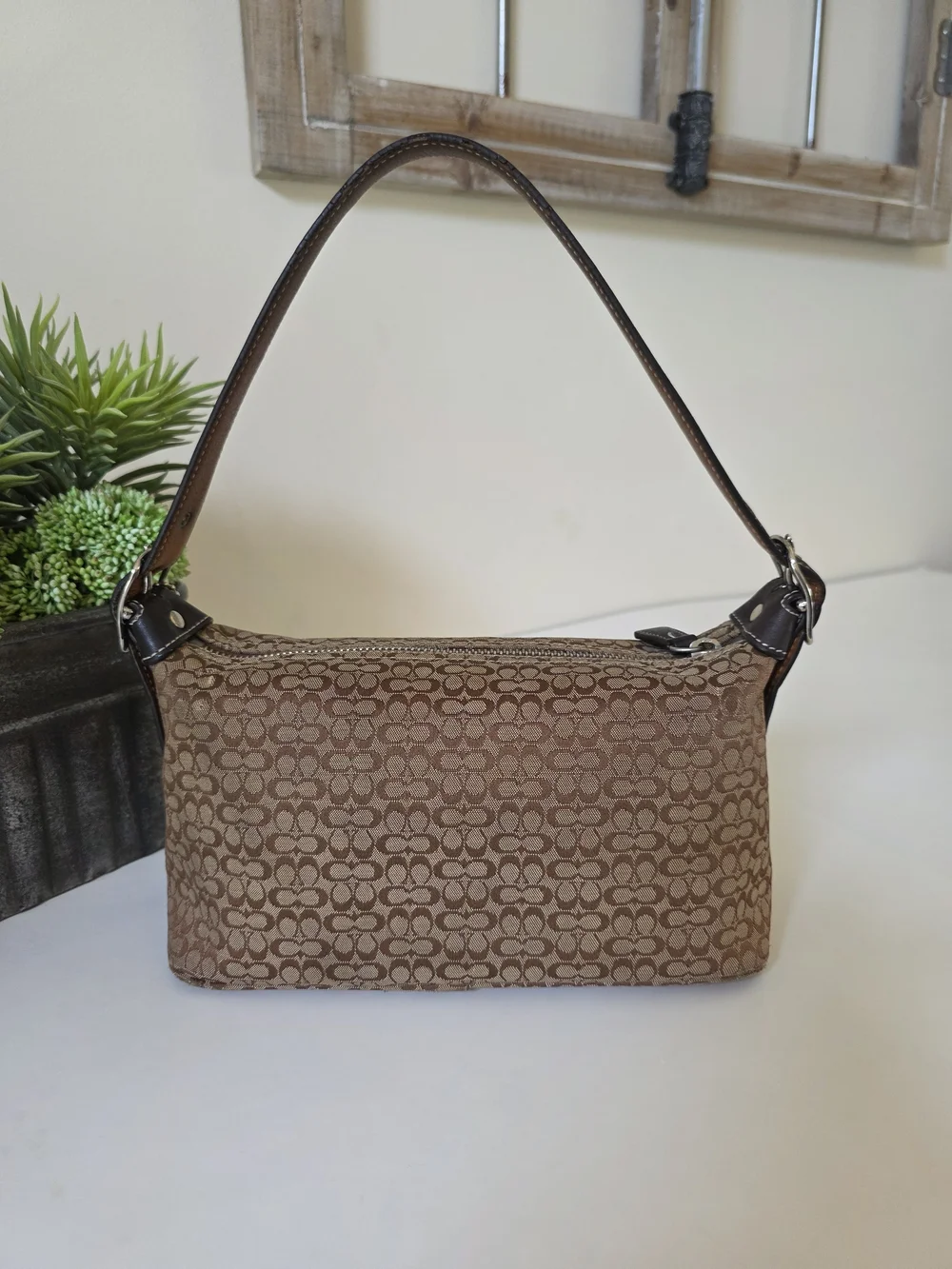 Coach Hamptons Soho Mini Signature Jacquard Baguette Shoulder Bag Y2k - Picture 2 of 12